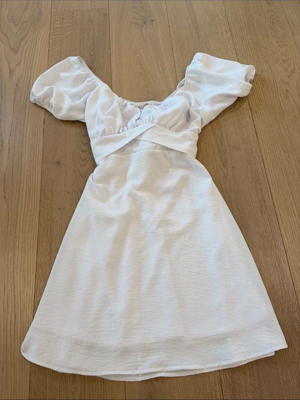 Altar’d State White Puff Sleeve Mini Dress Size Large